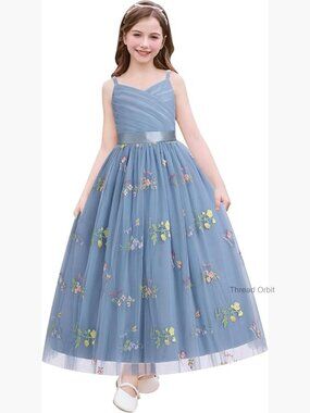 Tulle Flower Girl Dress with Sequin Lace | Formal Pageant Gown